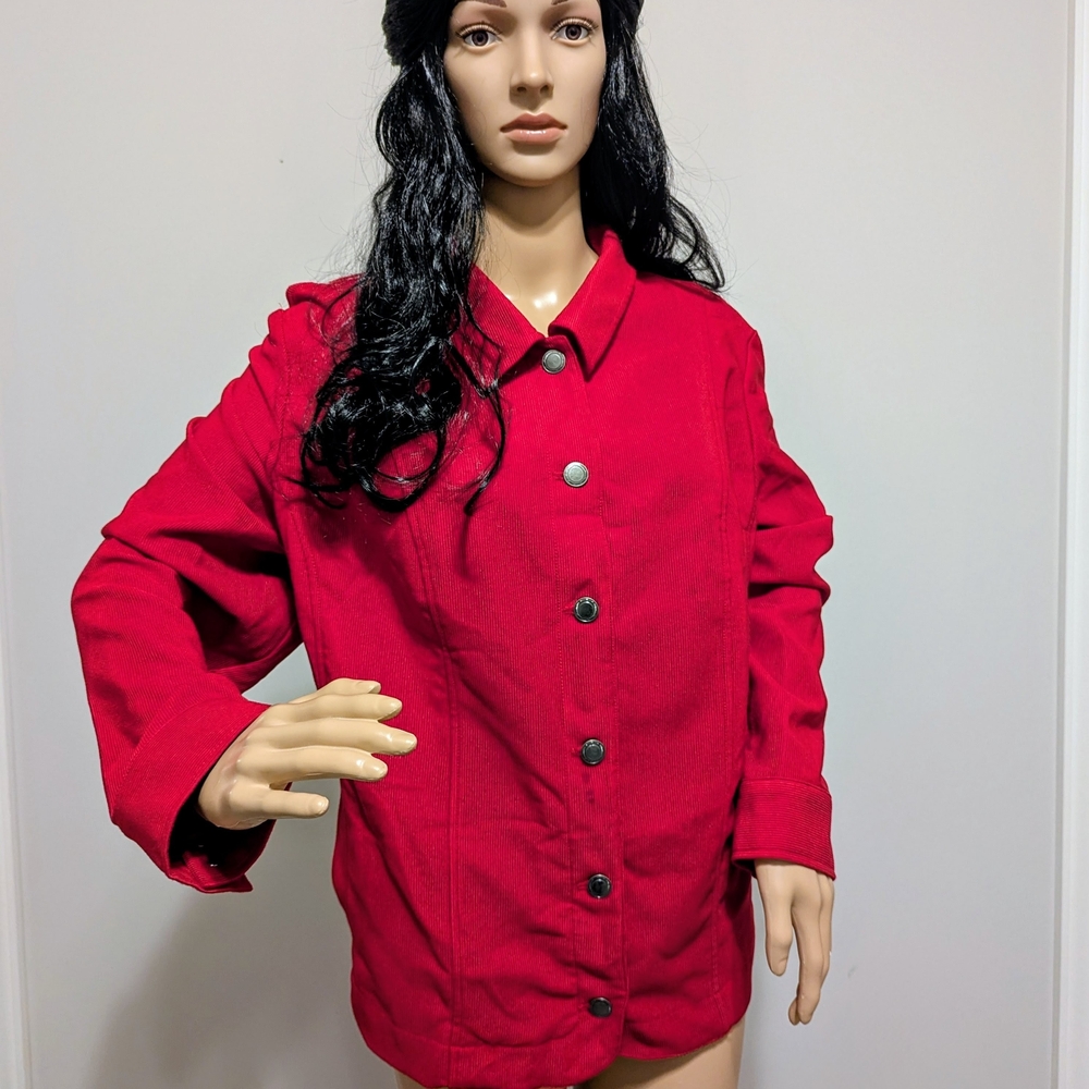 CJ Banks Red Corduroy Shacket #787